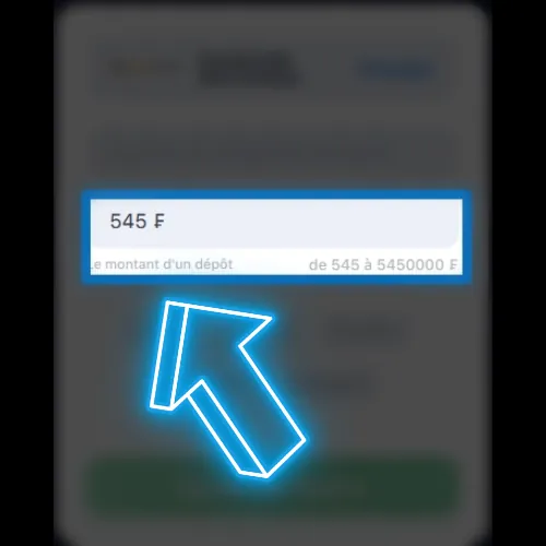 Vous devez maintenant effectuer un dépôt de 545 francs.