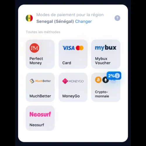 Choisissez le mode de paiement qui vous semble le plus approprié.