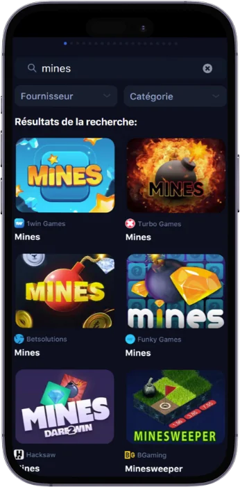 Recherche du jeu Mines