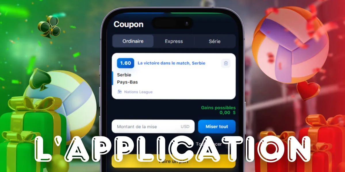 Application de paris sur le volleyball