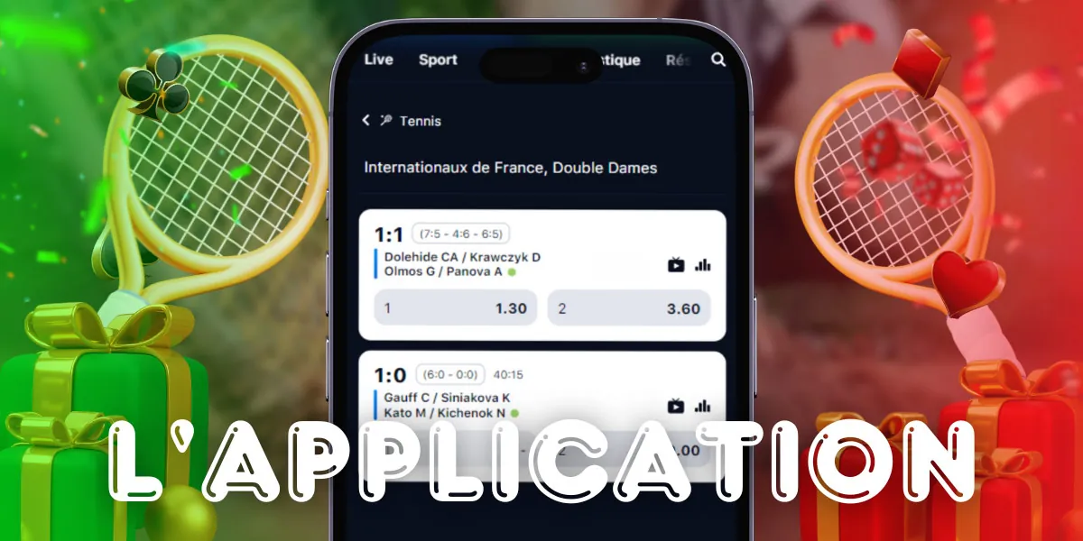 Application de paris sur le tennis